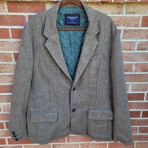 American Eagle Wool Blend Blazer Jacket Men's Size Medium/ Large Brown Tweed